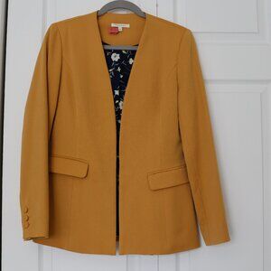Collarless Yellow Blazer
